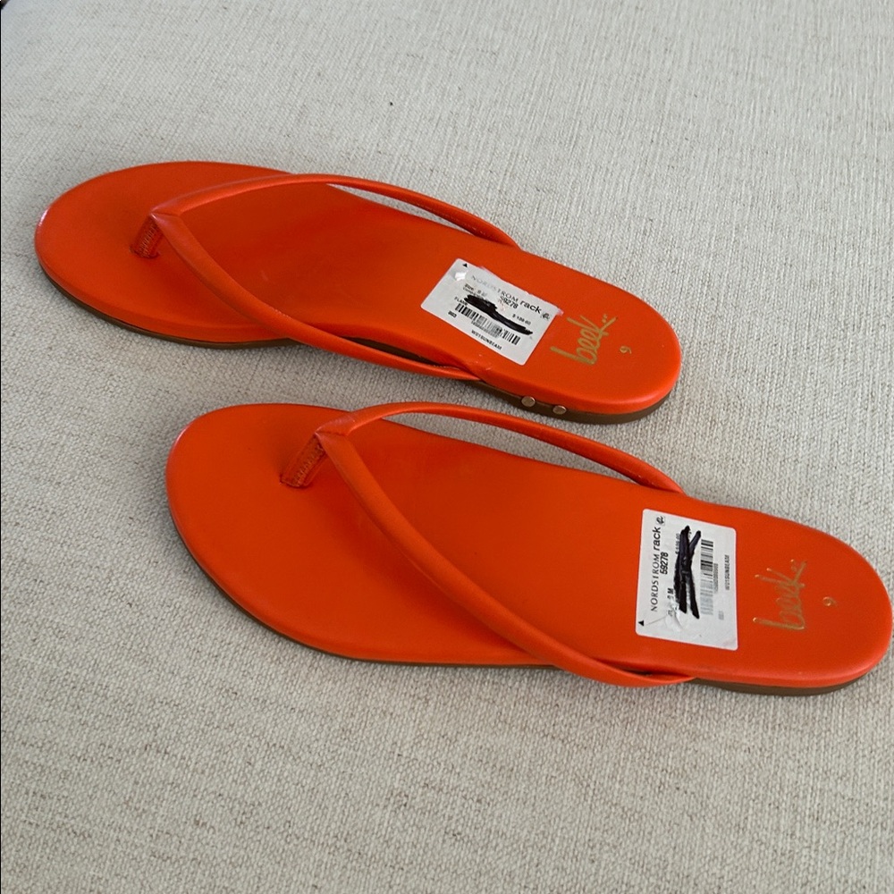 BEEK Sunbeam Leather Flip Flop Sandal, TOMATO, Size 9, NWT no box - Picture 4 of 10